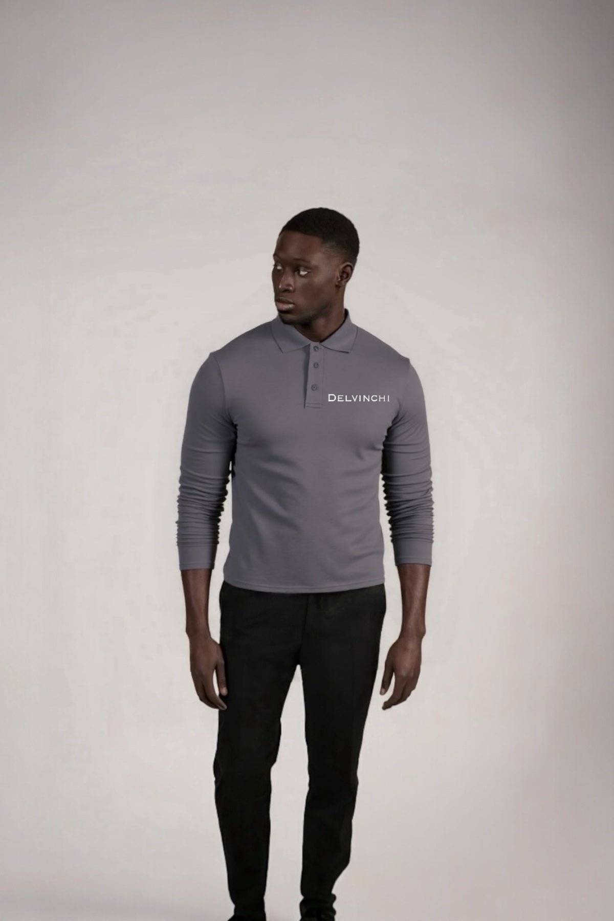 Grey Full Sleeve Piqué Polo