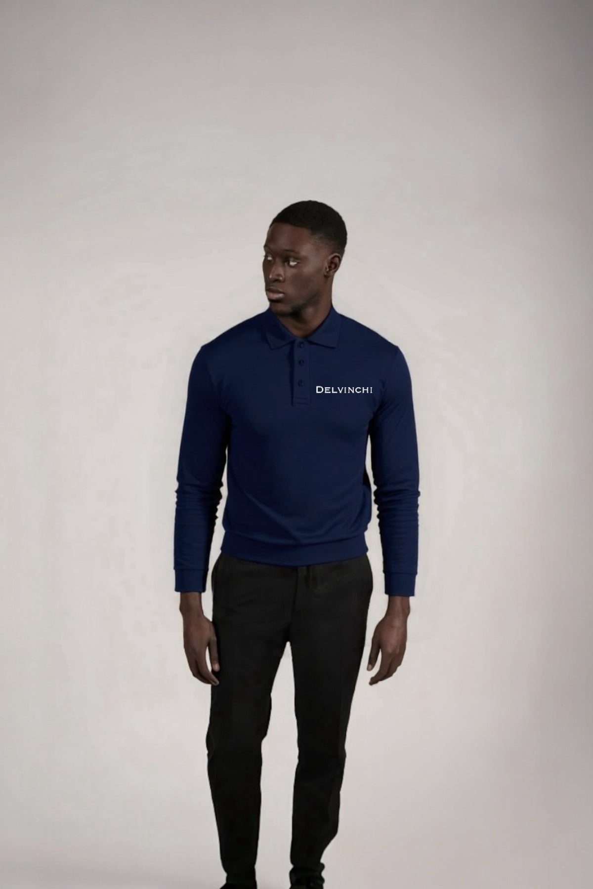 Navy Full Sleeve Piqué Polo